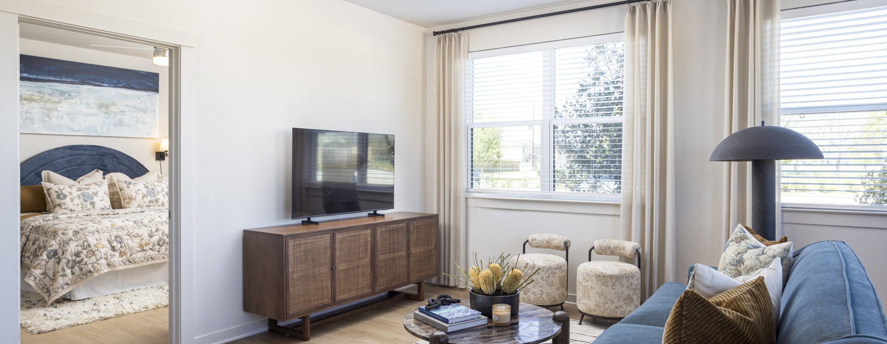 Living Room with large windows